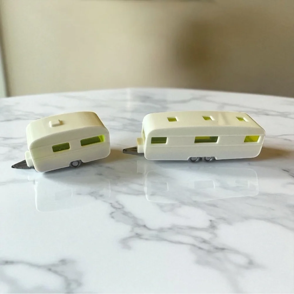 Vintage HO Scale Miniature Lot – Cars, Campers, & Handpainted Figures – Germany